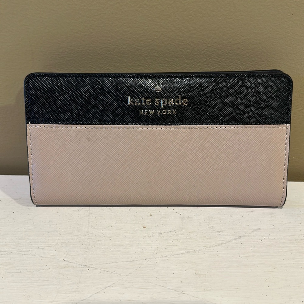 Kate Spade colorblock large slim bifold wallet